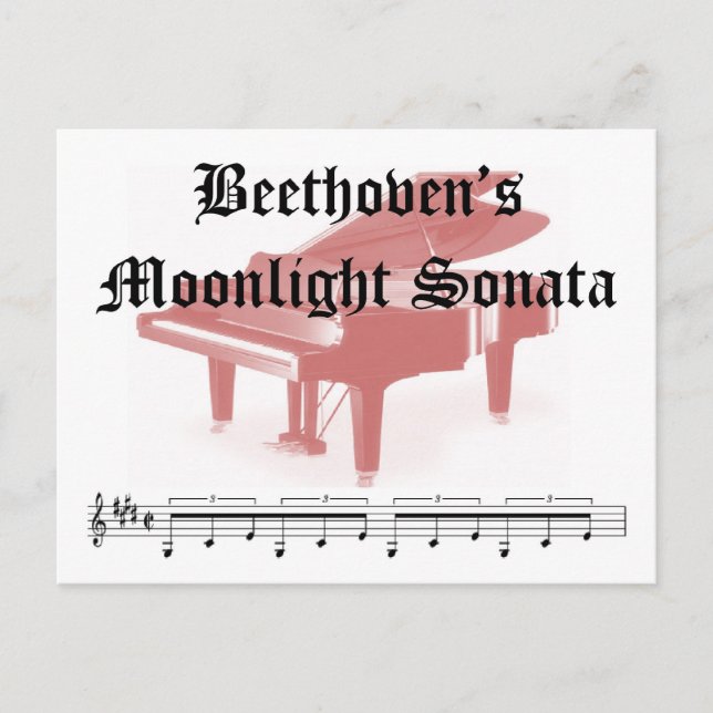 beethovens moonlight sonata-gåvor vykort (Framsida)