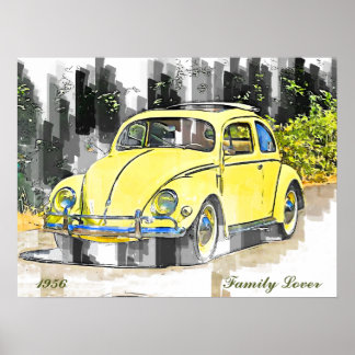 Beetle 1956 Family Älskare Poster