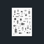 Beetle Black & White Canvastryck<br><div class="desc">Vattenfärgen kryp och skalbaggar mönster i svartvitt och svartvitt. Perfekt för entomologer och natur älskare,  och även för Halloween! Originalkonst av Nic Squirrell.</div>