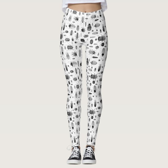 Beetle Black & White Leggings (Framsida)