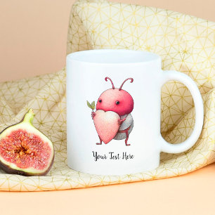 Beetle Design Red Heart Gift med kärlek Kryp Kaffemugg
