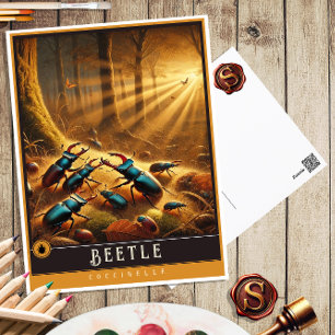 Beetle Djurvykort för Vintage av nödfamiljen Vykort