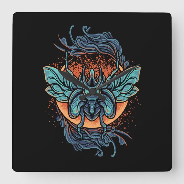 Beetle Fyrkantig Klocka (Framsida)