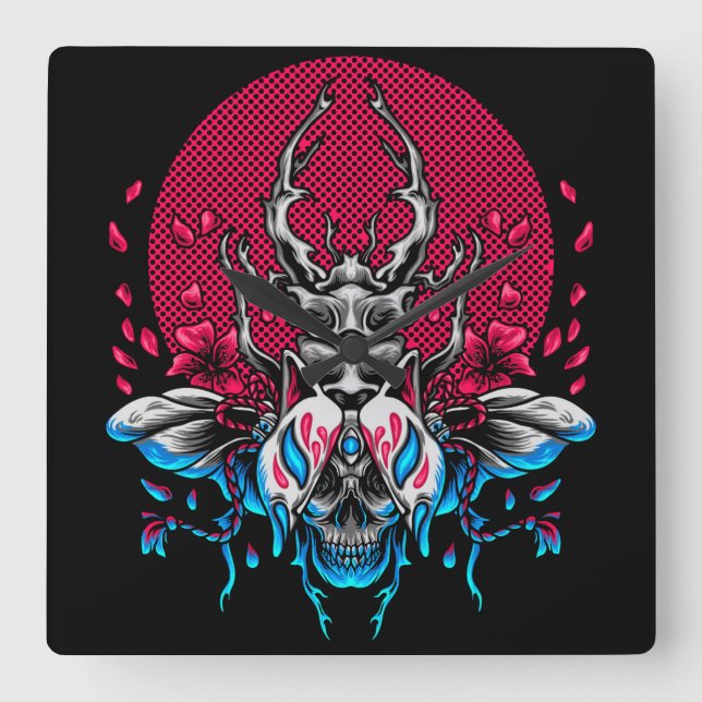 Beetle Fyrkantig Klocka (Framsida)