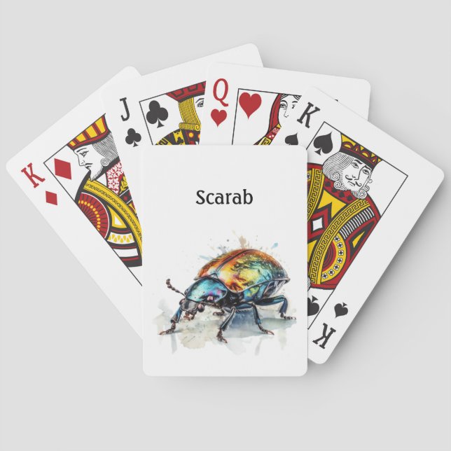 Beetle i vattenfärg, anpassningsbar casinokort (Baksidan)