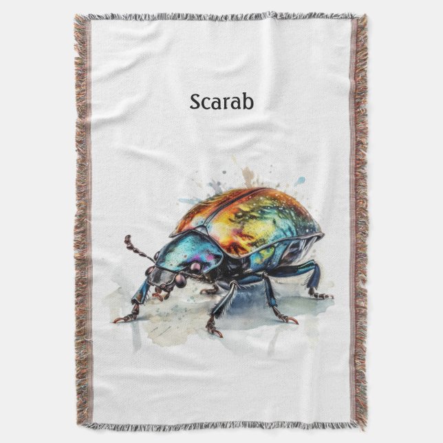 Beetle i vattenfärg, anpassningsbar filt (Framsidan Vertikal)