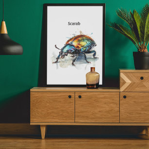 Beetle i vattenfärg, anpassningsbar poster