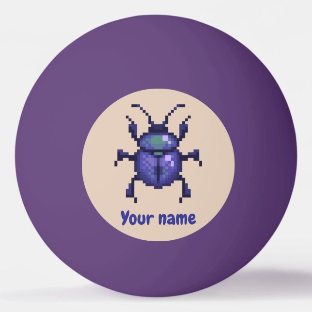 Beetle kever, purple pixelart pingisboll (Framsidan)