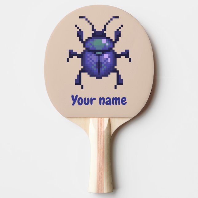 Beetle kever, purple pixelart pingisracket (Framsidan)