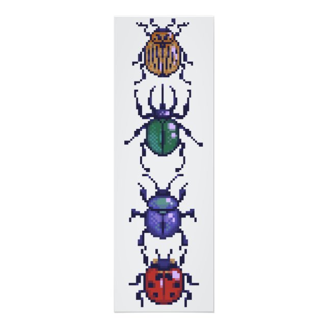 Beetle, kevers pixelart fototryck (Framsidan)