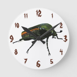 Beetle Kryp Acrylic Wall Clock Rund Klocka