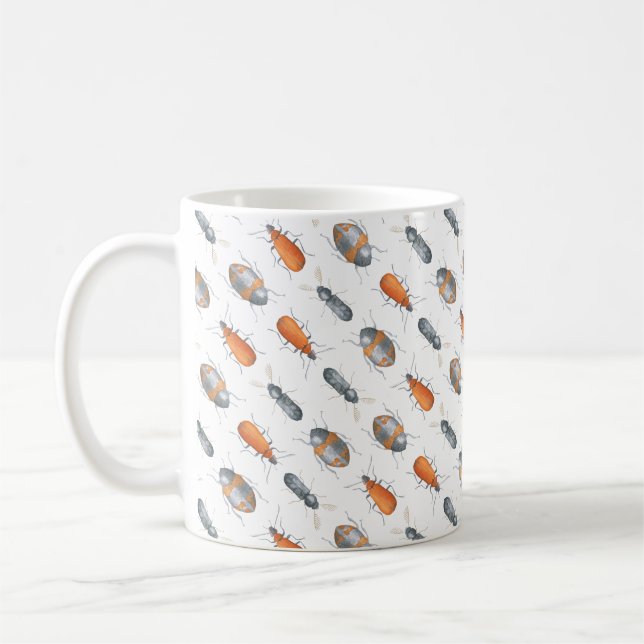 Beetle kryp insekt mönster kaffemugg (Vänster)