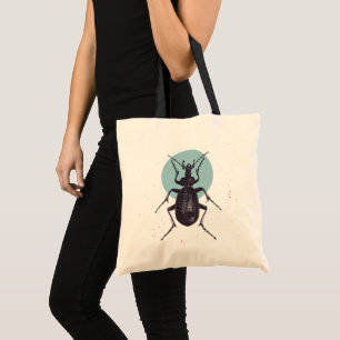 Beetle-kryp mot blått måne illustration tygkasse
