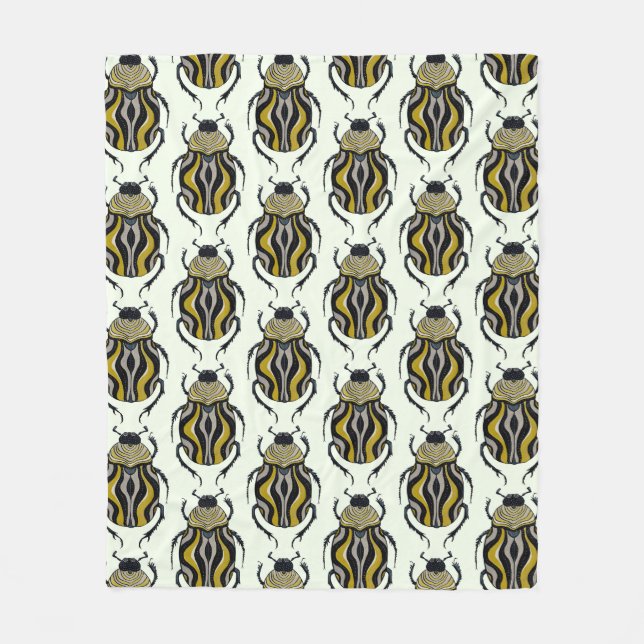 Beetle Mönster Insekt Älskare Fleecefilt (Framsidan)