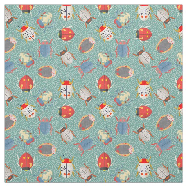 Beetle Om Hero Mönster Tyg (Provkarta)