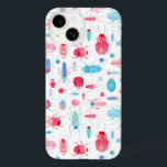 Beetle Watercolor<br><div class="desc">Vattenfärgen kryp och skalbaggar mönster i rosa,  röd,  blå och turkos på vit bakgrund. Perfekt för entomologer och natur älskare! Originalkonst av Nic Squirrell.</div>