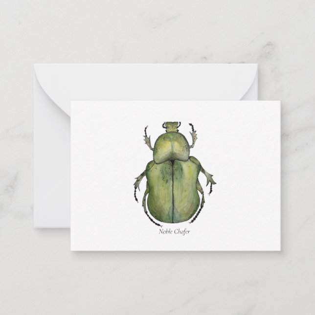 Beetle Watercolor Art Cards Anteckningskort (Framsida)