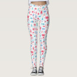 Beetle Watercolor Leggings<br><div class="desc">Vattenfärgen kryp och skalbaggar mönster i rosa,  röd,  blå och turkos på vit bakgrund. Perfekt för entomologer och natur älskare! Originalkonst av Nic Squirrell.</div>