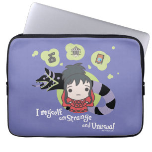 Beetlejuice Chibi Lydia "Strange and Unusual" Laptop Fodral
