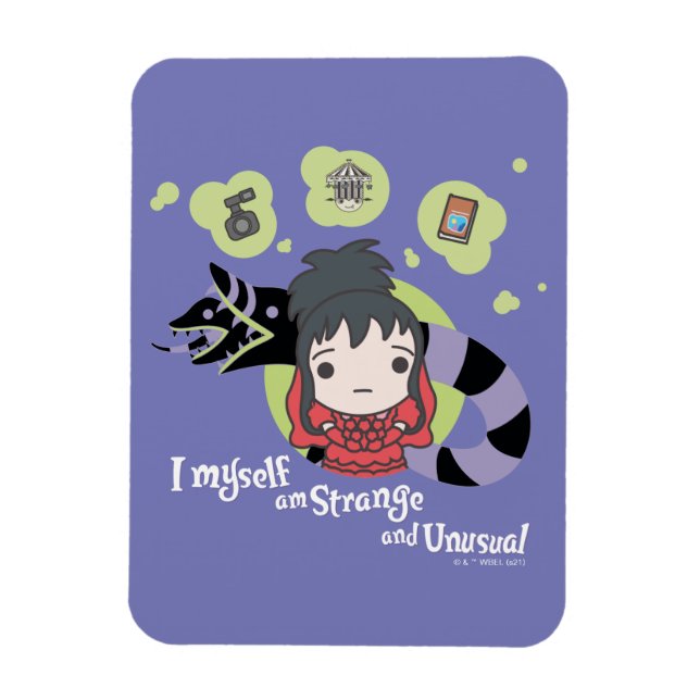 Beetlejuice | Chibi Lydia "Strange and Unusual" Magnet (Vertikal)