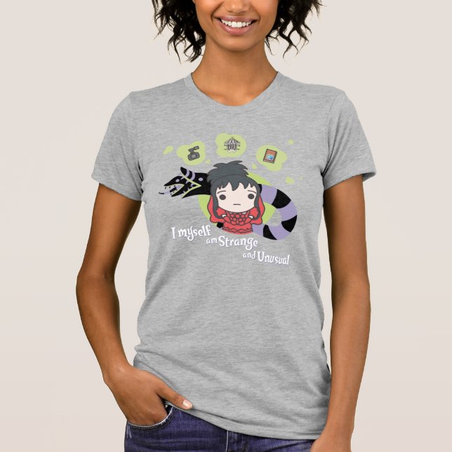 Beetlejuice | Chibi Lydia "Strange and Unusual" T Shirt (Framsida)