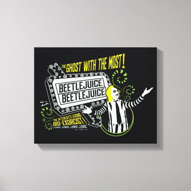 Beetlejuice | "Ghost with the Mest" Marquee Canvastryck (Framsida)