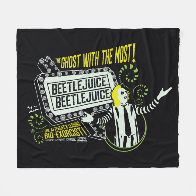 Beetlejuice | "Ghost with the Mest" Marquee Fleecefilt (Framsidan (Horisontell))