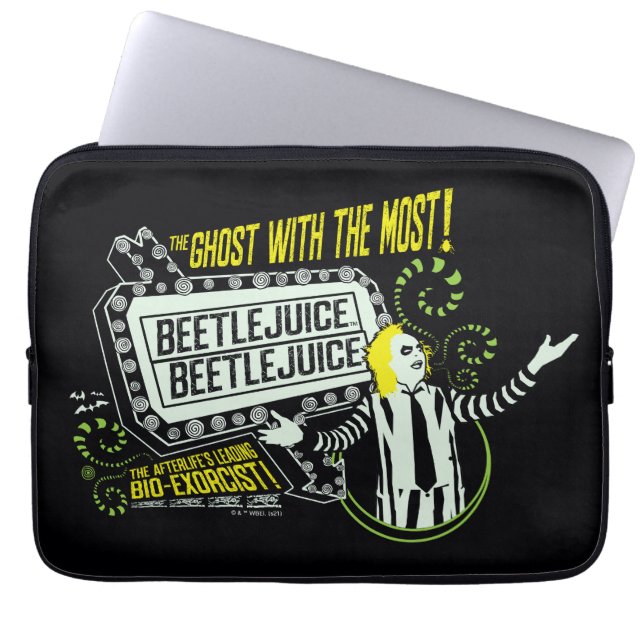 Beetlejuice | "Ghost with the Mest" Marquee Laptop Fodral (Framsidan)