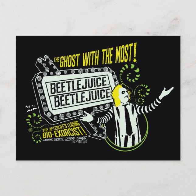 Beetlejuice | "Ghost with the Mest" Marquee Vykort (Framsida)