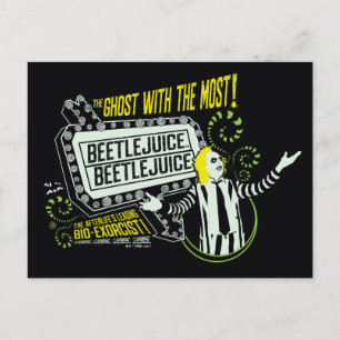 Beetlejuice "Ghost with the Mest" Marquee Vykort