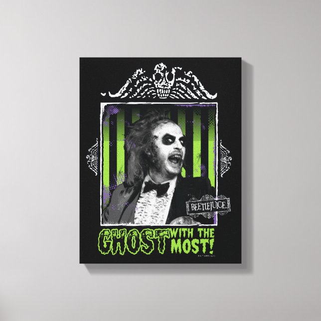 Beetlejuice | "Ghost with the mest" Porträtt Canvastryck (Framsida)