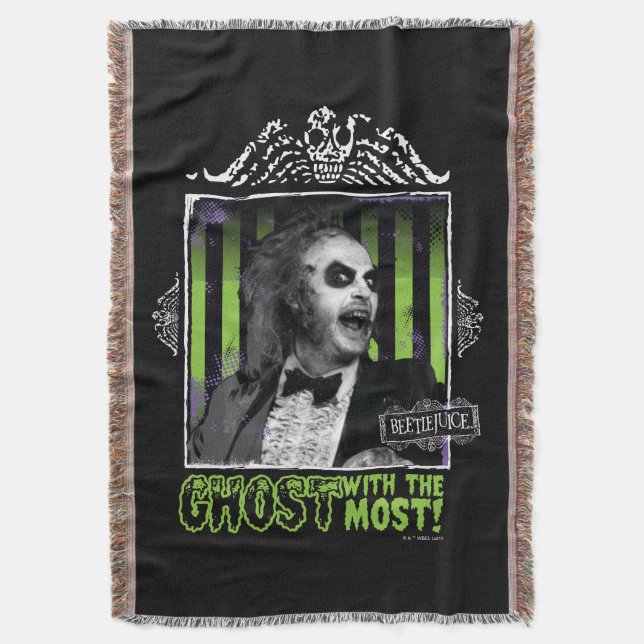 Beetlejuice | "Ghost with the mest" Porträtt Filt (Framsidan Vertikal)