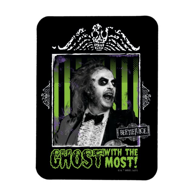 Beetlejuice | "Ghost with the mest" Porträtt Magnet (Vertikal)