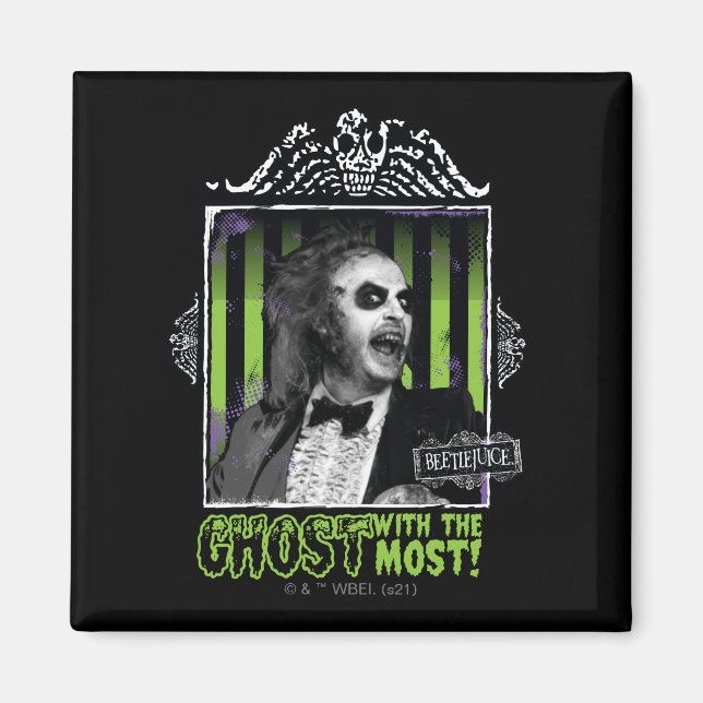 Beetlejuice | "Ghost with the mest" Porträtt Magnet (Framsidan)