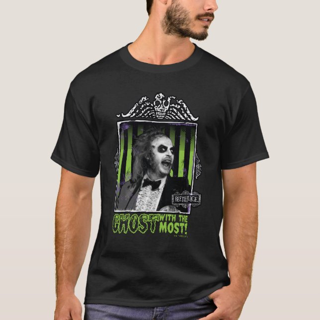 Beetlejuice | "Ghost with the mest" Porträtt T Shirt (Framsida)