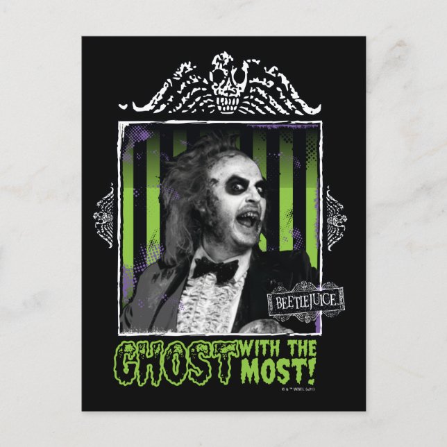 Beetlejuice | "Ghost with the mest" Porträtt Vykort (Framsida)