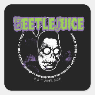 Beetlejuice   Harry the Hunter Shrunken Head Fyrkantigt Klistermärke