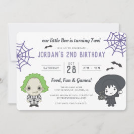 Beetlejuice | Little Boo håller på att vrida två f Inbjudningar