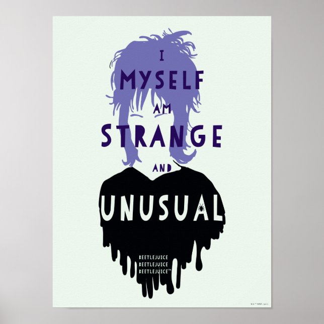 Beetlejuice | Lydia "Strange and Unusual"-grafik Poster (Framsidan)