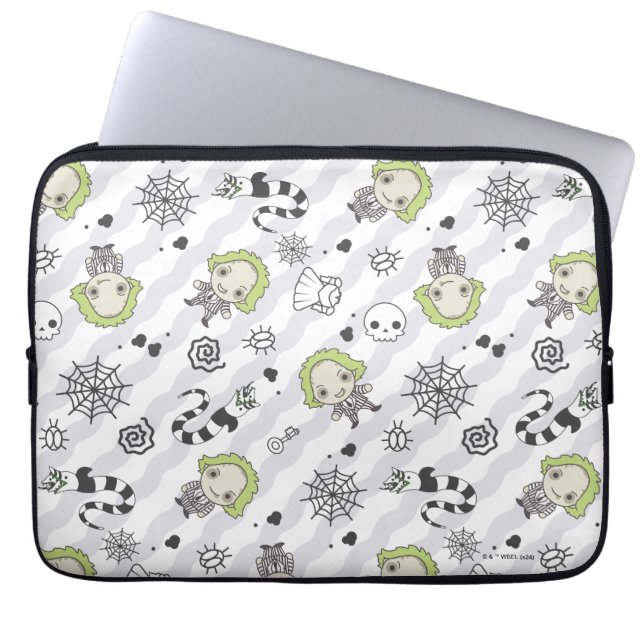 Beetlejuice Mönster Laptop Fodral (Framsidan)