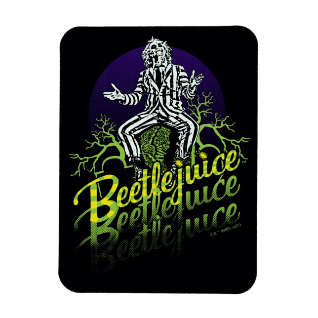 Beetlejuice | Sitta vid Gravsten Magnet (Vertikal)