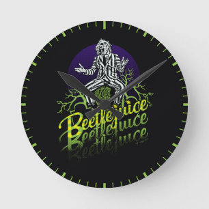 Beetlejuice Sitta vid Gravsten Rund Klocka