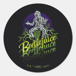 Beetlejuice Sitta vid Gravsten Runt Klistermärke