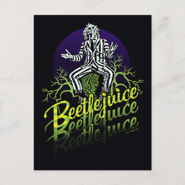 Beetlejuice | Sitta vid Gravsten Vykort (Framsida)