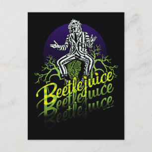 Beetlejuice Sitta vid Gravsten Vykort