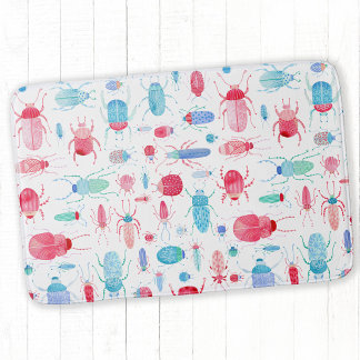Beetles and Kryp Roligt Watercolor Badrumsmatta