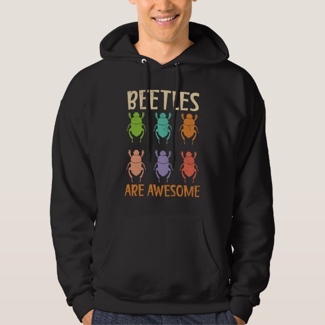 Beetles Are Awesome Insect Entomology Bug Hunter Hoodie (Framsida)