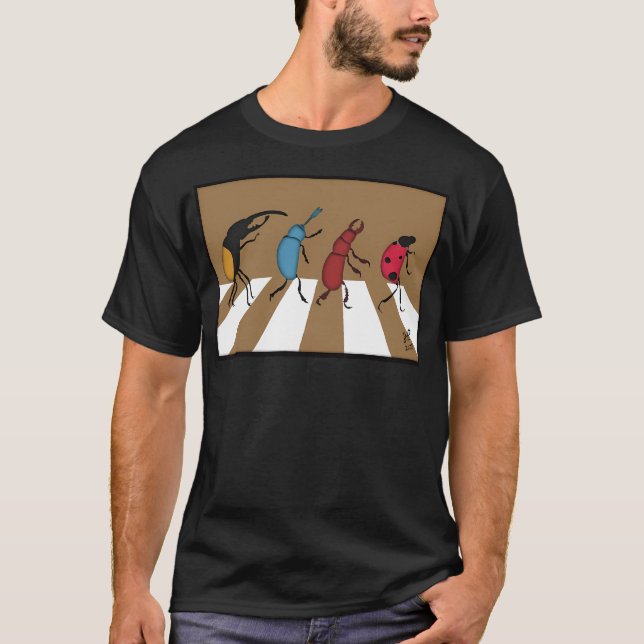 Beetles - Minimalistic Papper Craft Digital Art T Shirt (Framsida)