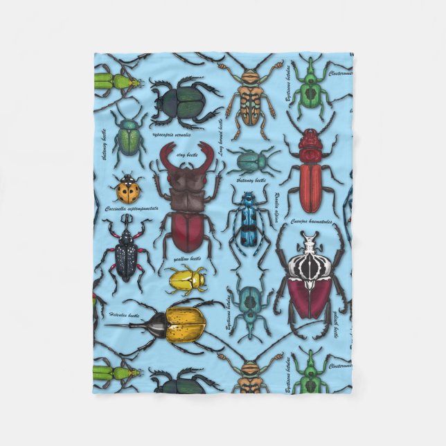 Beetles on blue fleecefilt (Framsidan)