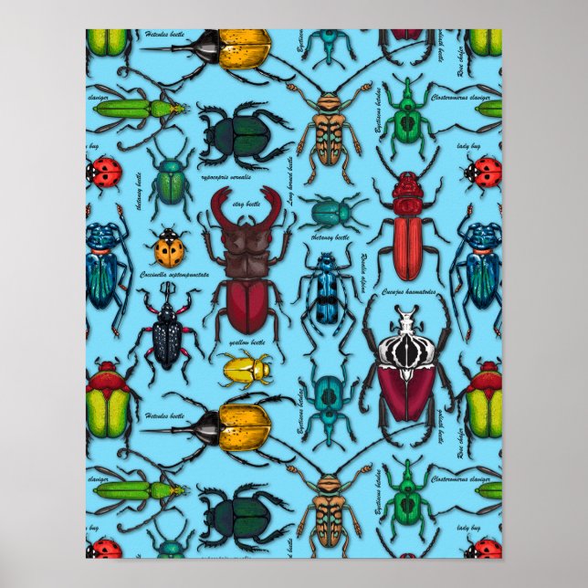 Beetles on blue poster (Framsidan)